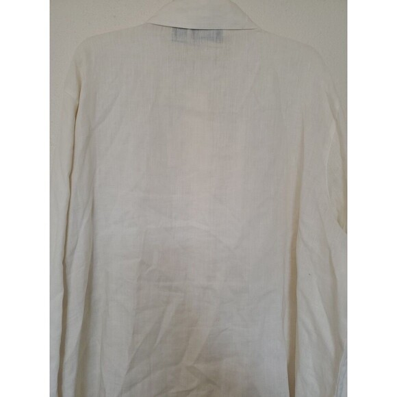 Finity 100% Linen Shirt Open Front Button Up Tunic Collared Vintage Womens 2XL - Picture 14 of 16
